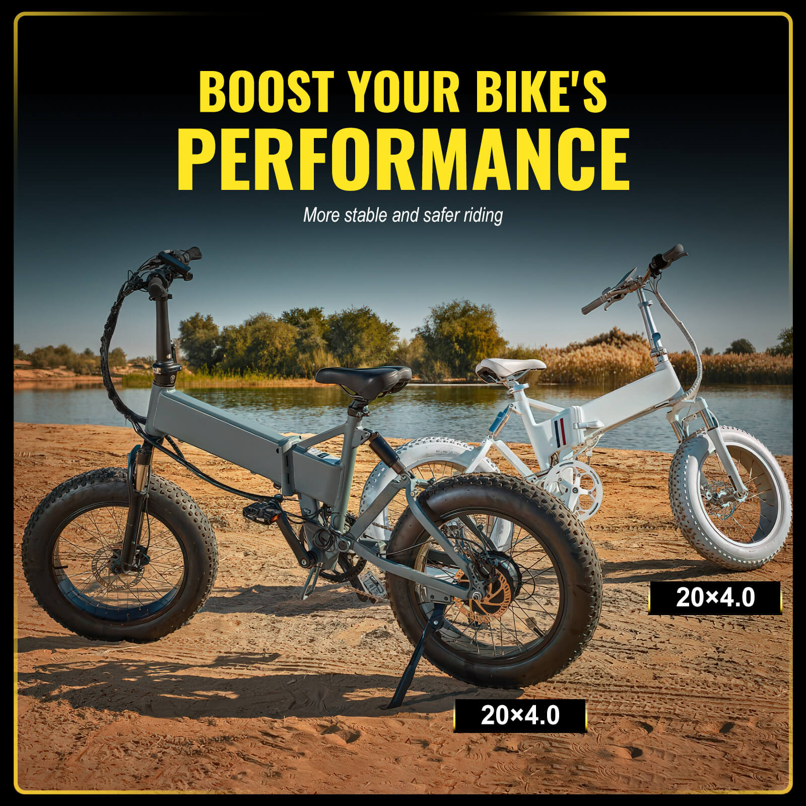 Hycline Bike 20x4 Heavy‑Duty E‑Bike Fat Tire on folding ebikes, upgrade fat bike tire for better riding performance