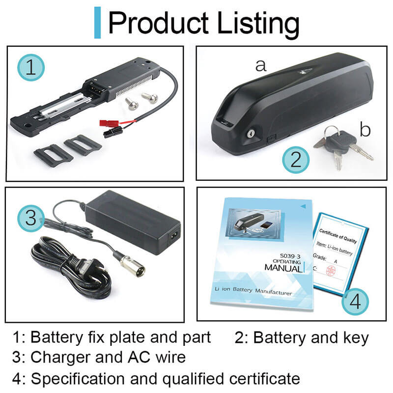 48V16AH 0-1000W Electric Bicycle Lithium Battery