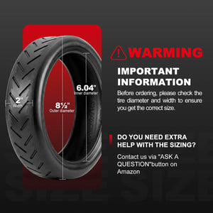 8.5x2  (50 75 6.1) electric scooter tires  size reference info