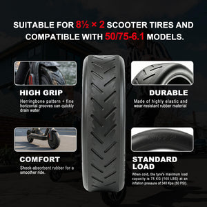 SCR-8 8.5x2 inch (50 75 6.1)  electric scooter pneumatic tires for all terrains