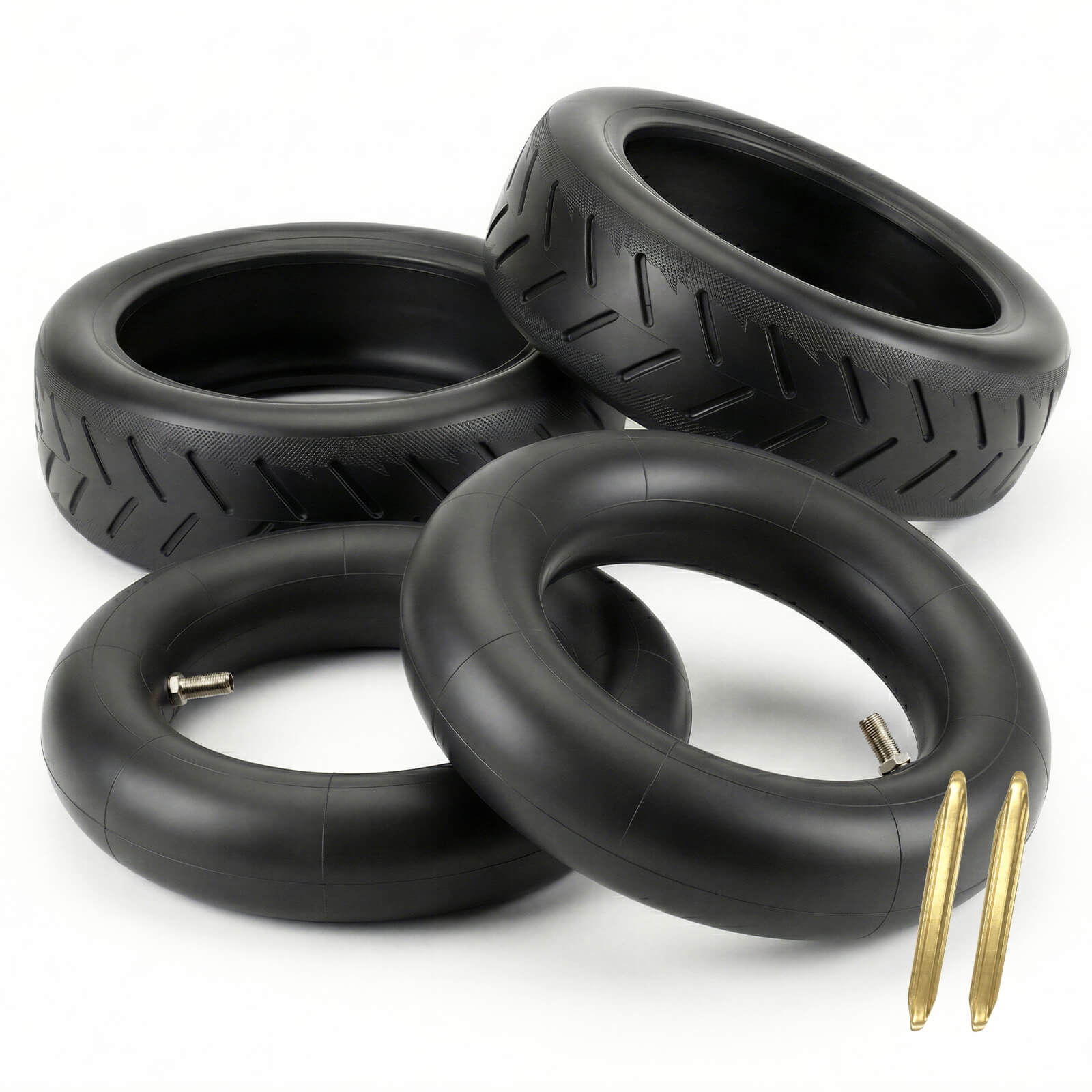 2-Pack Hycline SCR-8 8.5x2 inch (50 75 6.1) scooter tires with inner tube replacement set, with 2 tire levers
