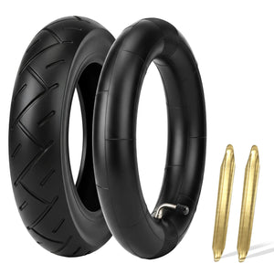 10x2.125 Scooter Tire & Tube Set, 10 Inch Wear-Resistant Pneumatic Replacement Scooter Tires and Inner Tubes with 90° Bent Valve and 2 Tire Levers (1-Pack)