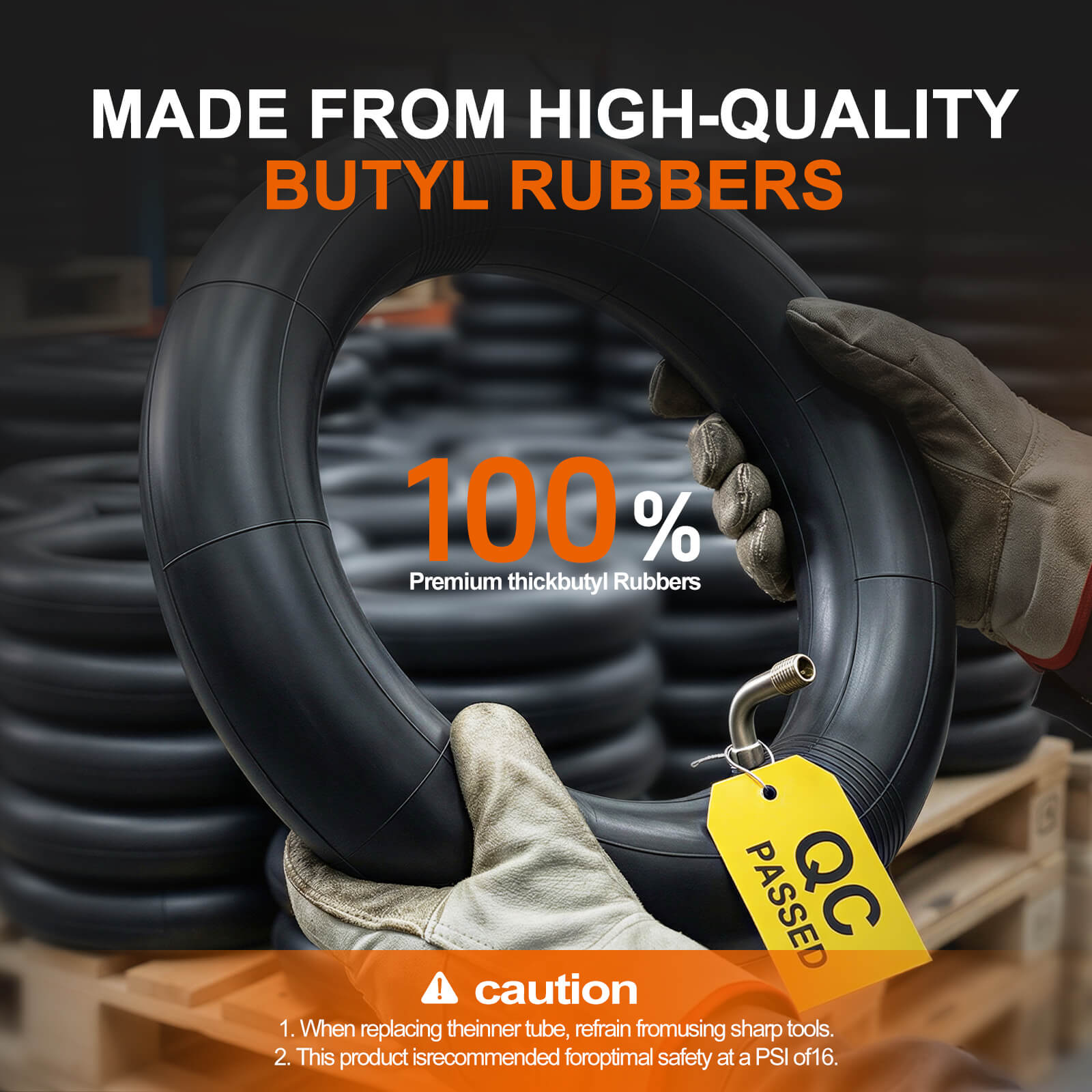 Premium Rubber & Butyl Tube: The scooter inner tubes are made from high-quality, wear-resistant rubber for long-lasting performance.