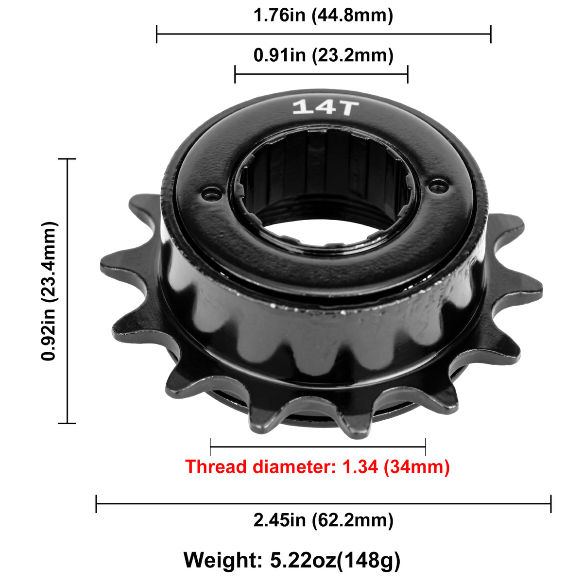 14T Single Speed Bike Freewheel