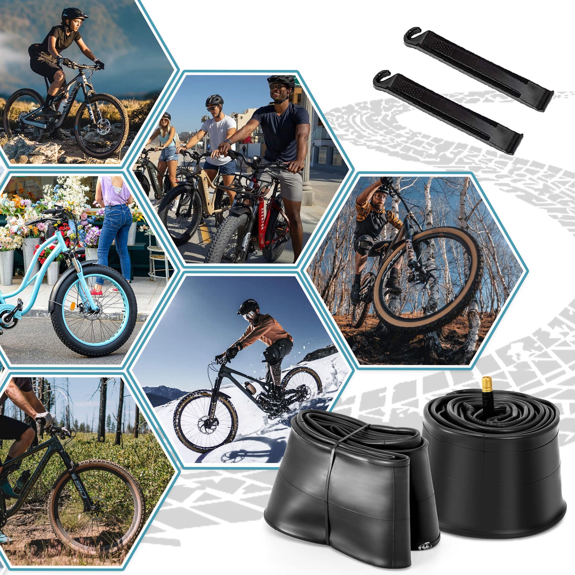 2-Pack 20”×3" / 26"×3" Inner Tubes For Fat Tire