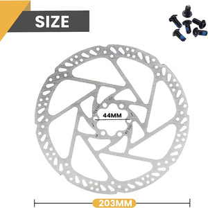 Tektro 203mm Bike Disc Brake Rotor with 6 Bolts Silver