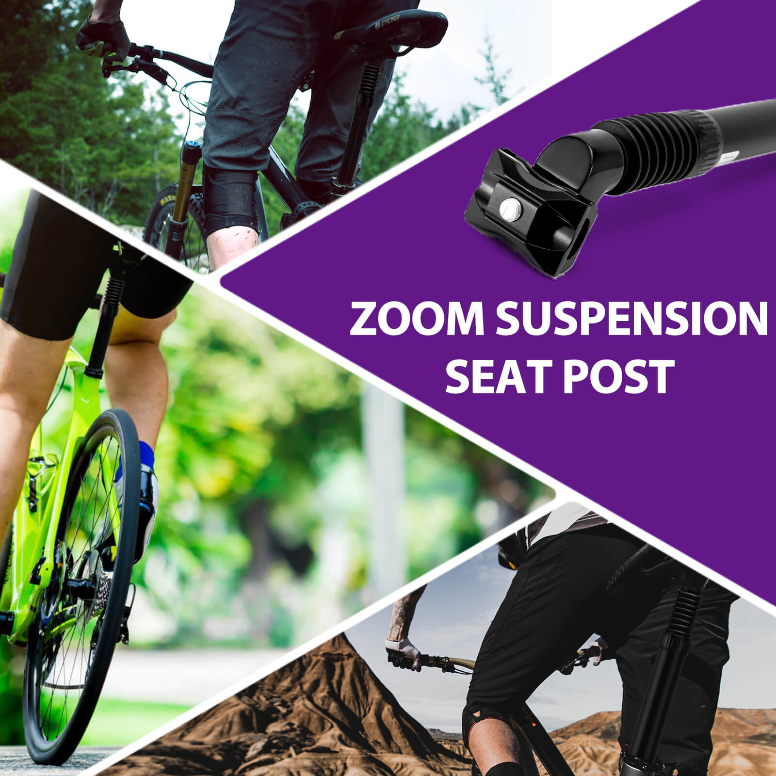 ZOOM Suspension Seatpost Ø27.2/30.9/31.6mm × 350mm length – Hycline