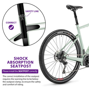 ZOOM Bike Suspension Seatpost With Saddle Clamp