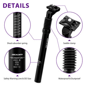 ZOOM Bike Suspension Seatpost With Saddle Clamp