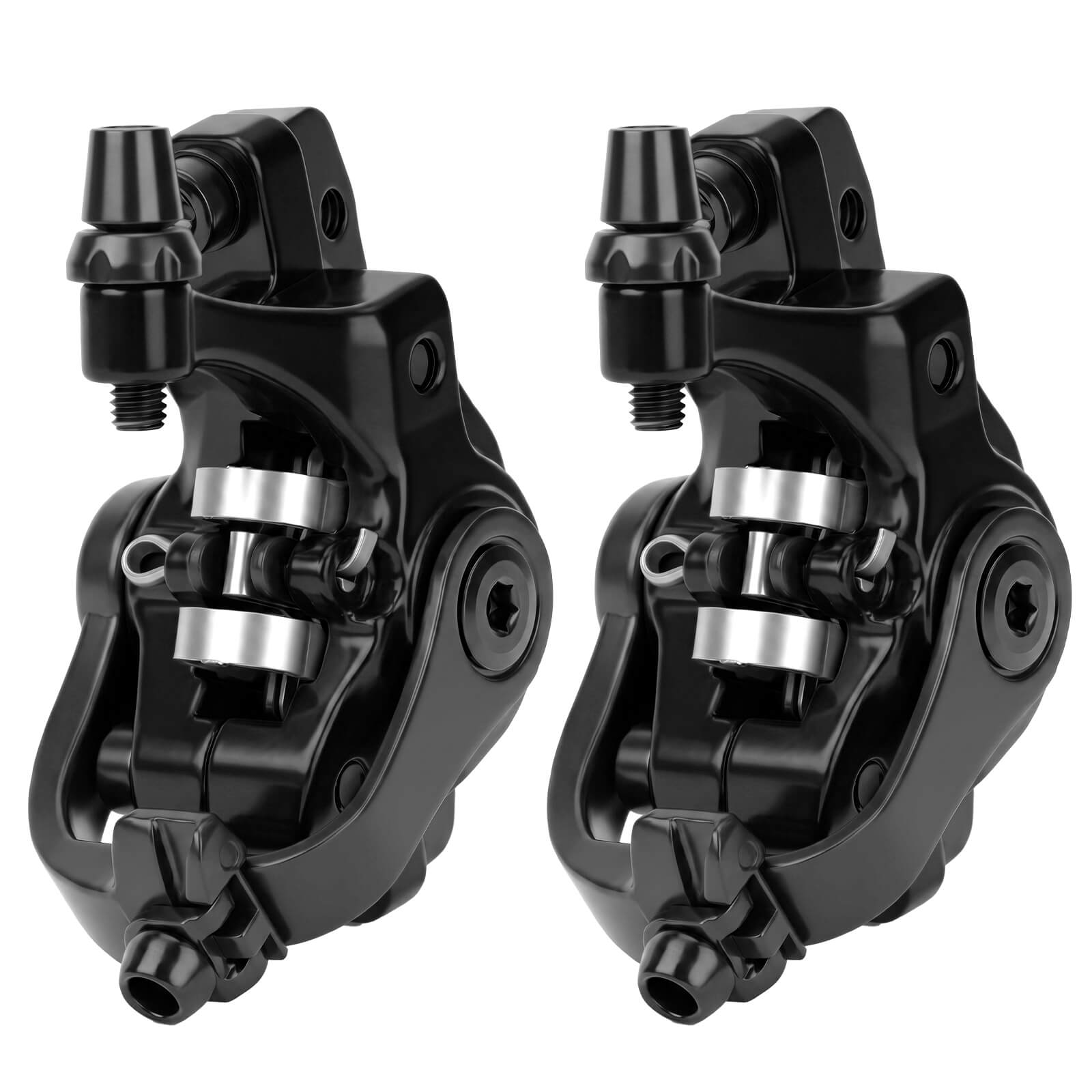 1-Pair ZOOM DB-680 MTB Hydraulic Disc Brake Caliper Front & Rear Set, Dual-Piston | Cable-actuated forged aluminum calipers, smooth & reliable braking for MTB, road, gravel bikes & e-bikes