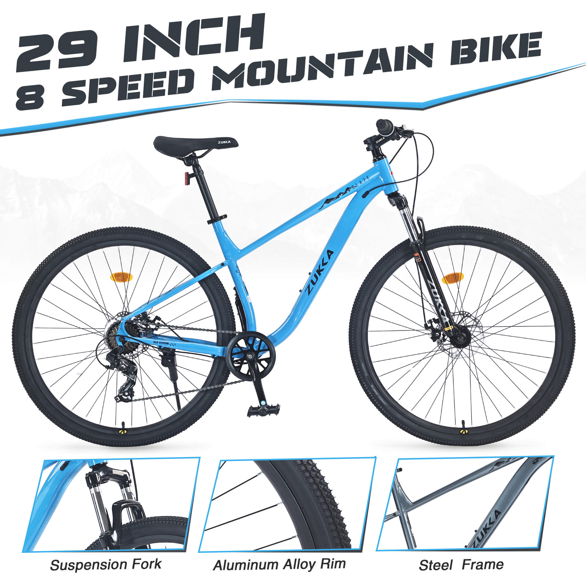 Artec AV LTD 板156All Mountain/Freestyle Zukka Blaze MTB 29x1.95 Mountain Bike - Conquer Any Trail