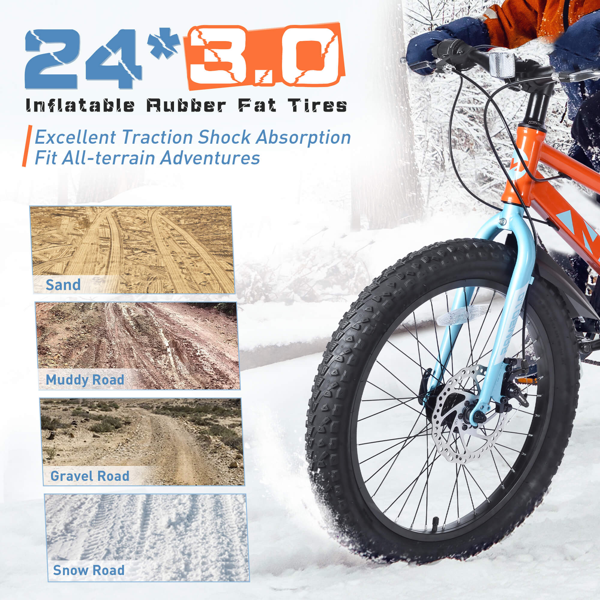Msiki 24x3” Fat Tire Bike – Perfect for Teens & Downhill Riding