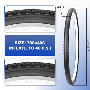 700x40C Gravel Bicycle tire with specifications (Size / PSI )