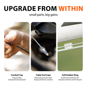 hycline bike cable kit, detailed display of internal parts
