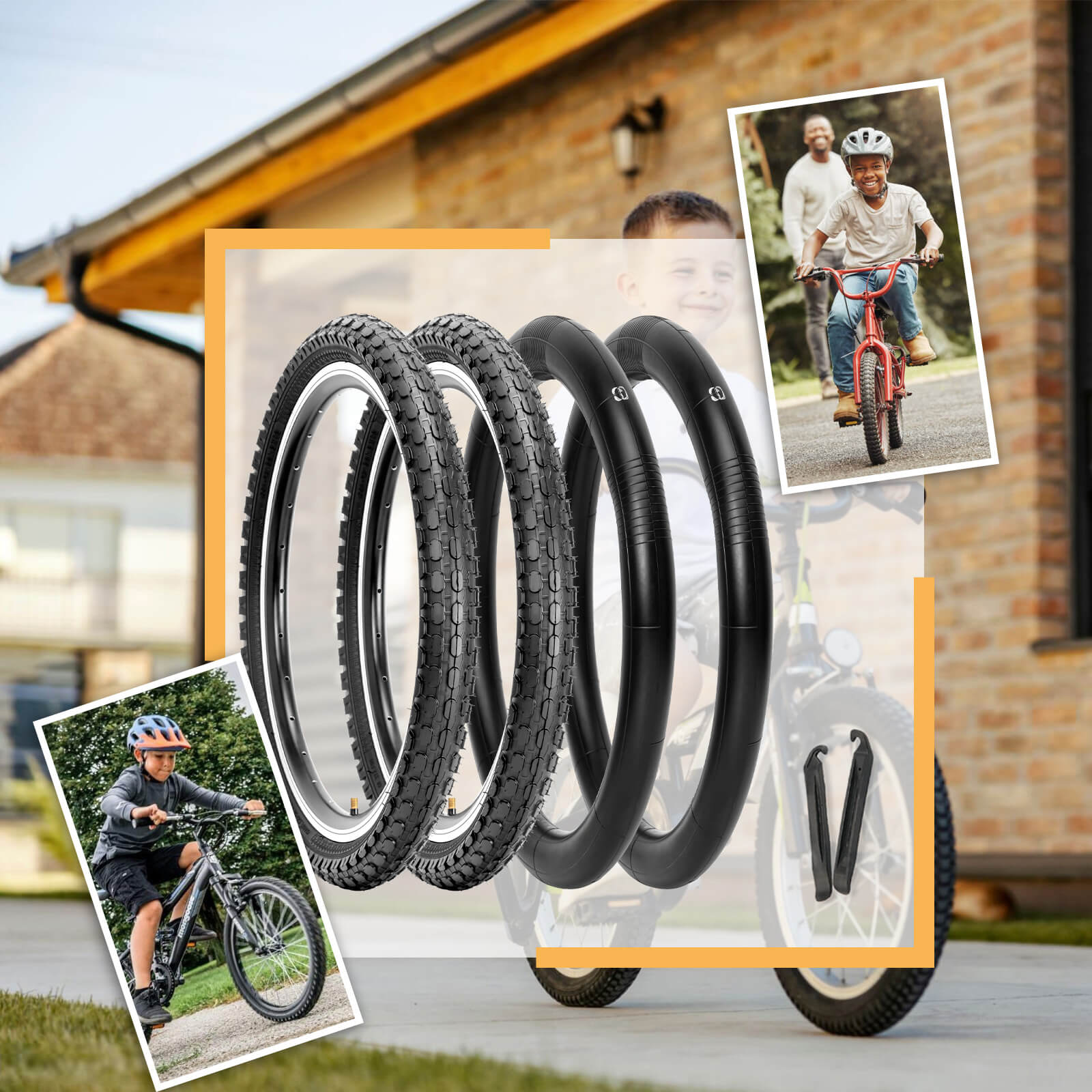 hycline dotree kid bike tire package