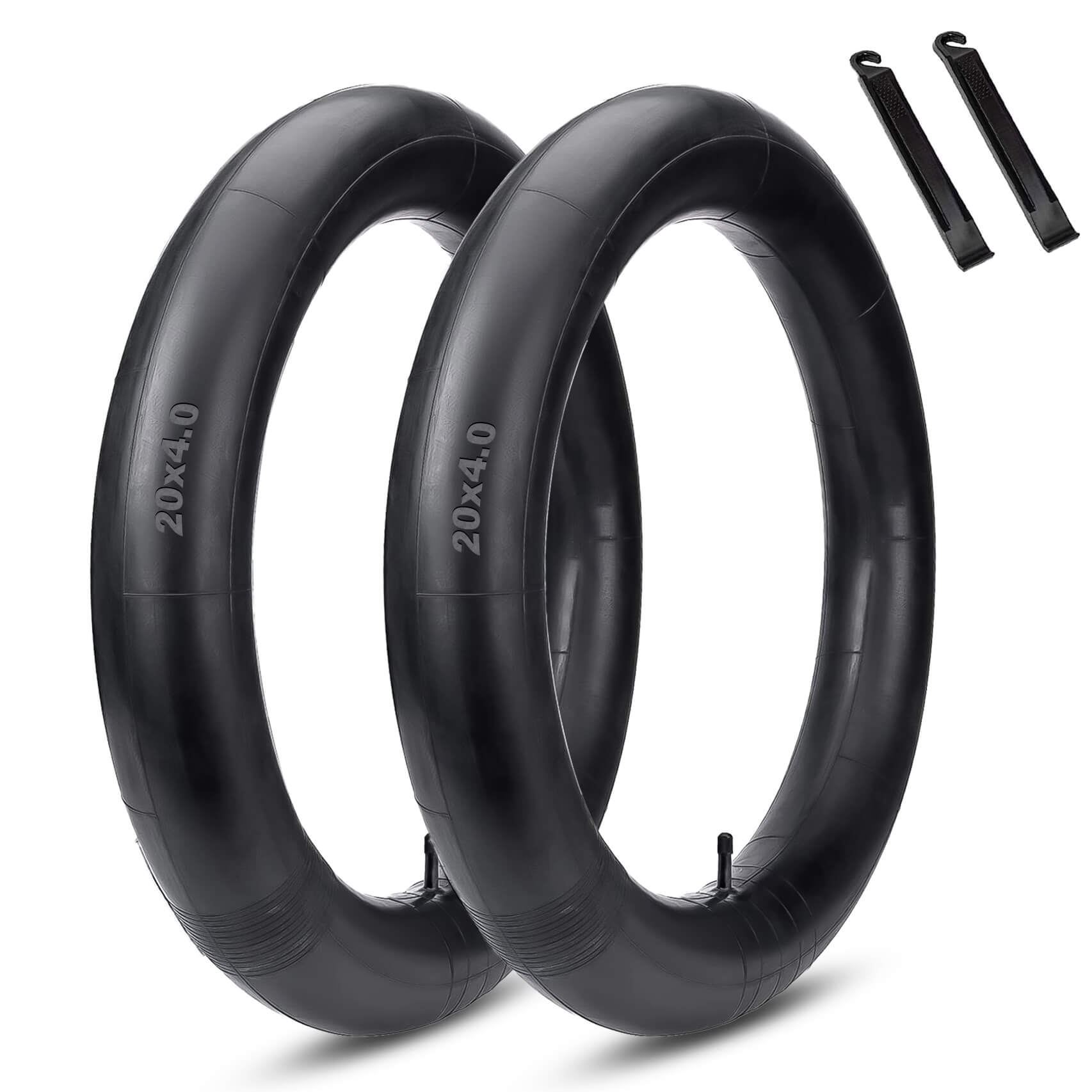 2-packed Hycline 20x4.0 / 26x4.0 fat tire tubes for fat bicycles and electric bikes