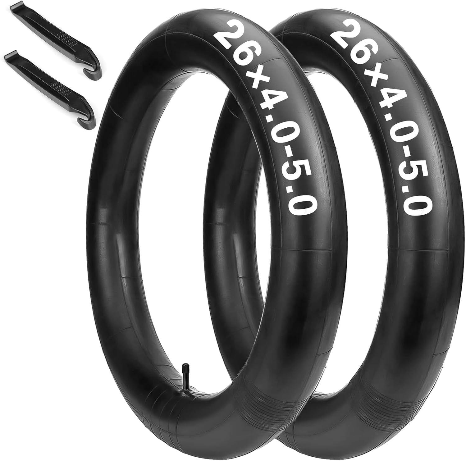 Hycline Bike 2-Pack 26×4.0-5.0 Fat Tire Bike Tubes, Compatible with 26×4.0-5.0 E-Bike/Mountain Bike