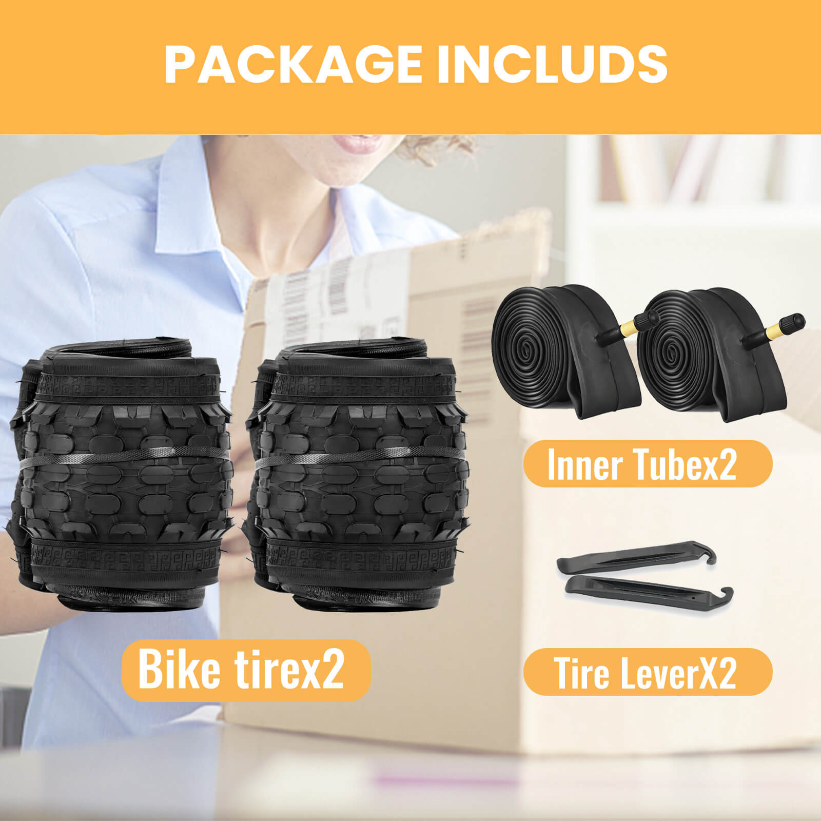 Hycline Dotree kid and youth bike replacement tire 16x2.125 inch and 20x2.125 inch package