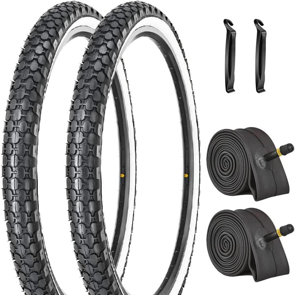 2-Pack SandRoller Beach Cruiser Tires with Tubes - 26"×1.95“-2. 125"