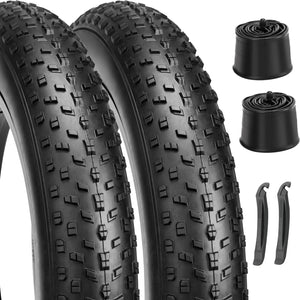 Hycline Fat Bike Replacement Tire: 16x4.0 Inch Folding Bicycle Tires, All Terrain High-Density Bike Tires with Street or Trail Riding