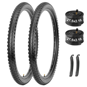 Hycline 27.5x2.10 mountain bike tire kit, Hycline Rávos set with 2 MTB tires, Schrader inner tubes and tire levers, white background product image