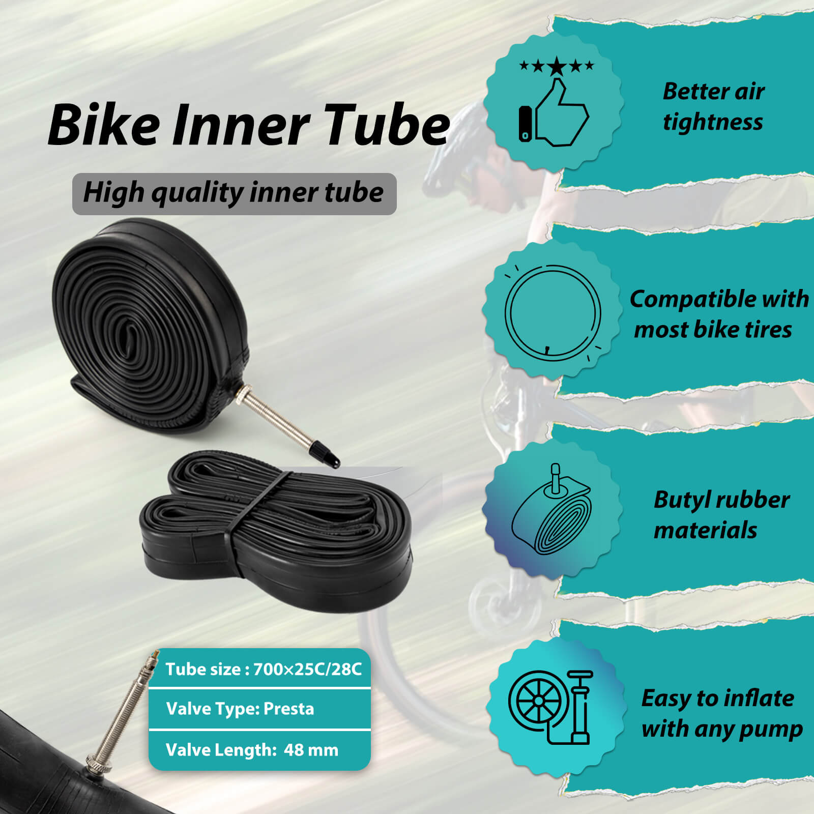 Road Bike Tube 700X25/28C - 32/35C