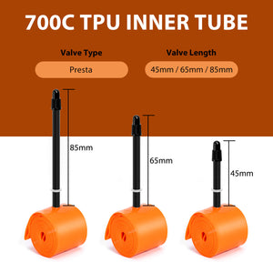 Hycline 700C road bike inner tube replacement 700x23c, 700x25c, 700x28c, 700x32c, 700x35c