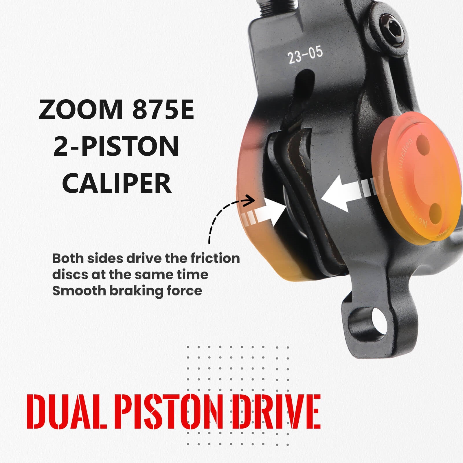 ZOOM HB-875E/876E Right Rear Hydraulic Disc Brake 2-piston
