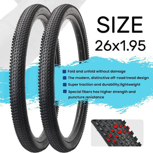 2-Pack Bike Tire Plus Inner Tubes Set - 26x1.95 Inch
