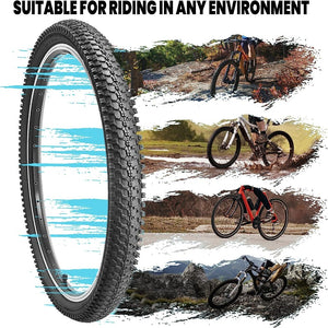 2-Pack Bike Tire Plus Inner Tubes Set - 26x1.95 Inch