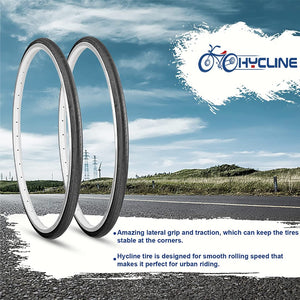 Hycline 2 Pack Road Bike Tire 700X23C/Black - Hycline