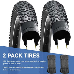 Hycline 2 Pack MTB Mountain Bike Tire 26X1.95/Black - Hycline