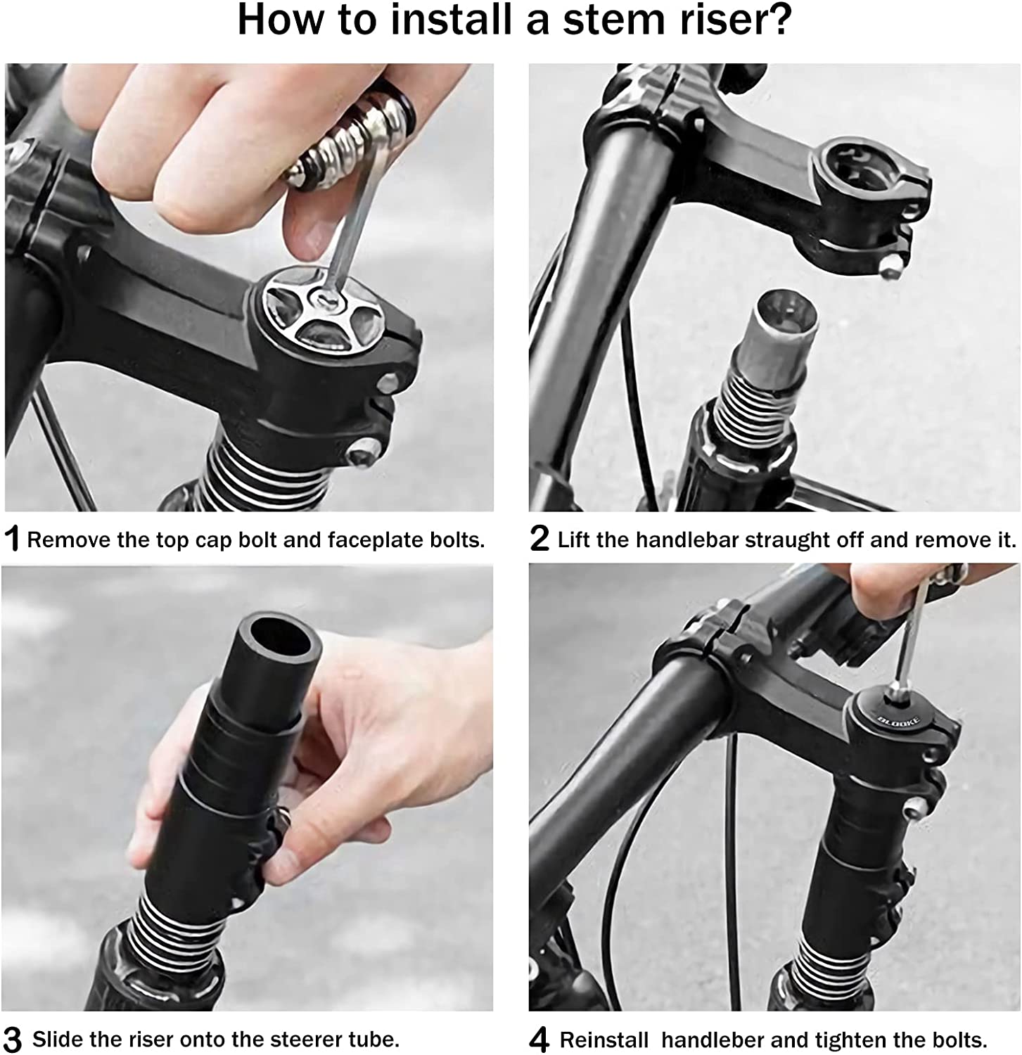 Rmiott Bike Stem Riser - 115mm To 210mm Aluminum Handlebar Extender For 1-1/8" 28.6mm Forks