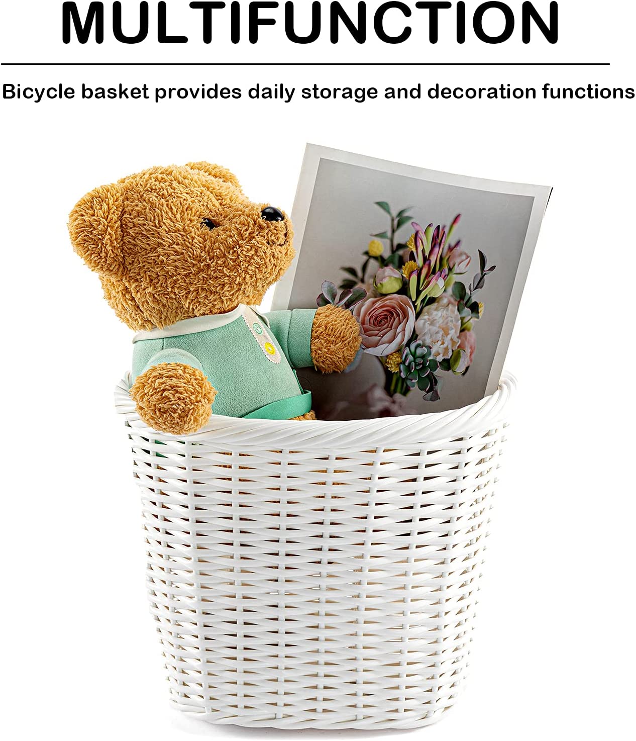 Hycline Bike Basket Front Handlebar Storage Basket for Adult and Kids