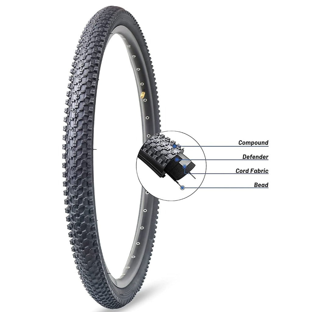 BWSHLF Replacement Mountain Bike Tires - 2 Pack, Folding Kevlar Bead, 26x2.125 Inch, Black/Brown Side