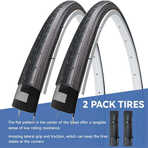 Hycline 2 Pack Road Bike Tire 700X23C/Black - Hycline