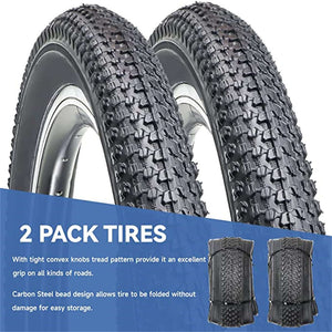 Hycline 2 Pack MTB Mountain Bike Tire 20X2.125/Black - Hycline
