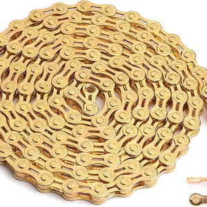 Hycline Bike Chain 6/7/8-Speed,Bicycle Chain 1/2x3/32 Inch,Special Steel for Road Mountain Racing Cycling (116 Links)-Brown Black