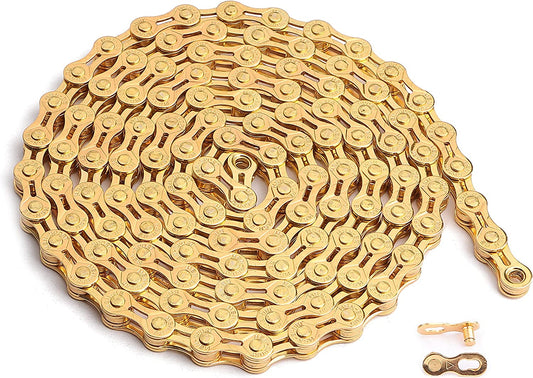 Hycline Bike Chain 6/7/8-Speed,Bicycle Chain 1/2x3/32 Inch,Special Steel for Road Mountain Racing Cycling (116 Links)-Brown Black