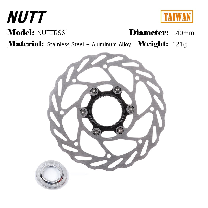 NUTT 140mm 160mm 180mm Disc Brake Rotor Centerlock MTB Heat Dissipation