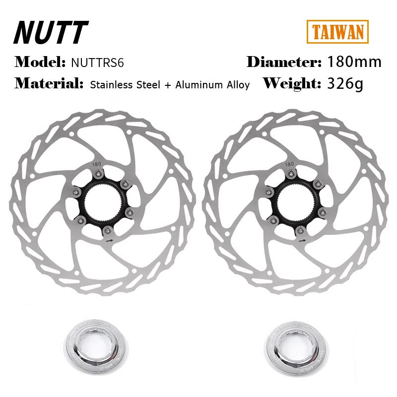 NUTT 140mm 160mm 180mm Disc Brake Rotor Centerlock MTB Heat Dissipation