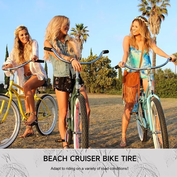 Hycline women's  2 Pack Bike Tire,24/26x2.125 Inch Folding Replacement Tire for Beach Cruiser Bicycle