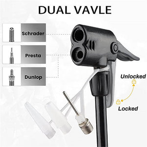 Bicycle Floor Pump With Gauge Display 160 PSI / 11 Bar schrader presta valve