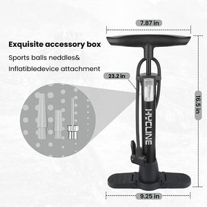 Hycline Bicycle Pump 160 PSI Fits Schrader and Presta Valve
