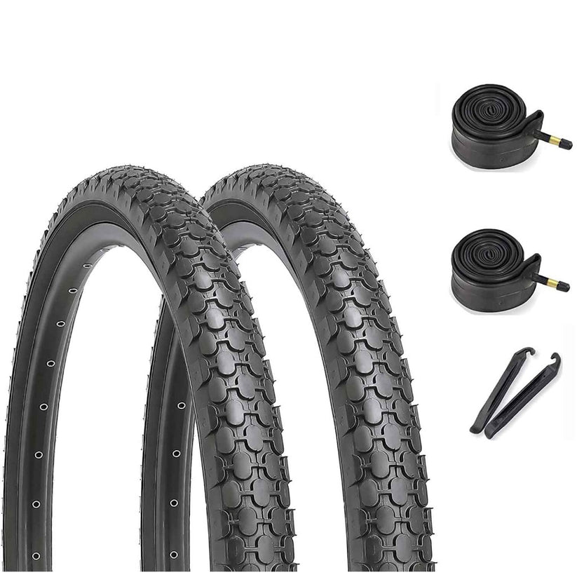 Lot de 2 pneus de vélo Cruiser MOHEGIA 26 x 2,125 (57-559 mm) - Pneus pliants, chambres à air et démonte-pneus - Kit de rechange pour vélo de plage - Noir Lot de 2 pneus de vélo Cruiser MOHEGIA 26 x 2,125 (57-559 mm) - Pneus pliants, chambres à air et démonte-pneus - Kit de rechange pour vélo de plage - Noir
