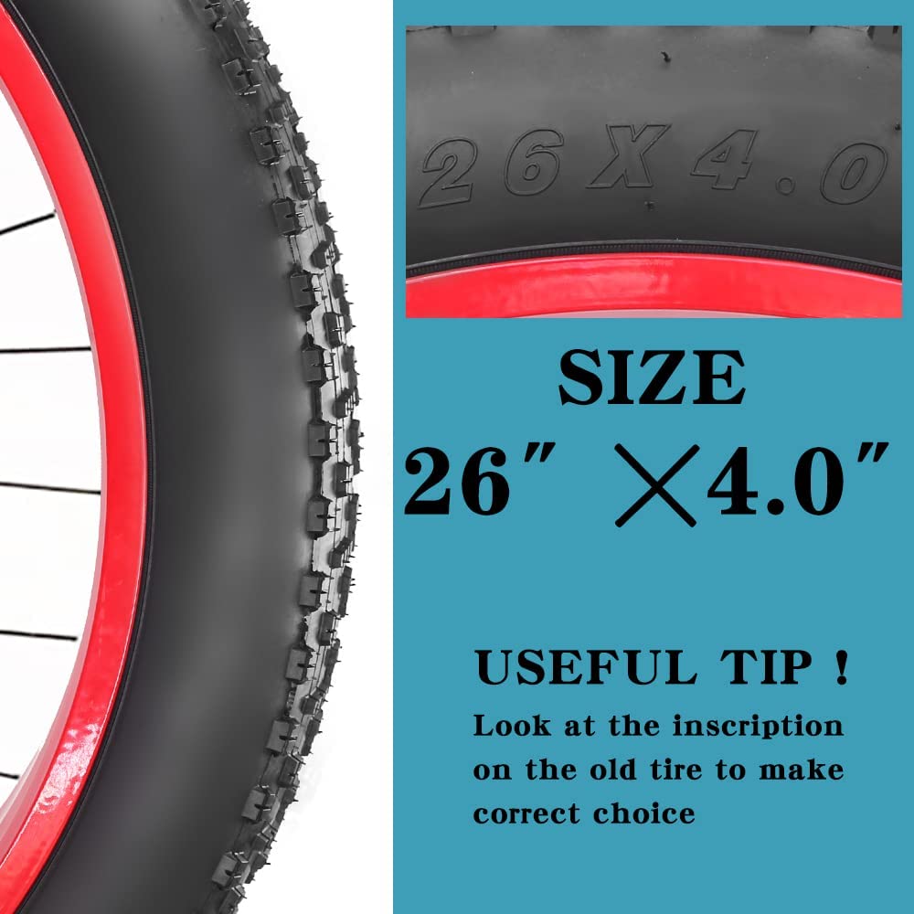Hycline 26x4 In Fat Bike Tires Size