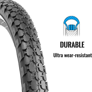 Durable Hycline 2 Pack Bike Tire,24/26x2.125 Inch Folding Replacement Tire for Beach Cruiser Bicycle