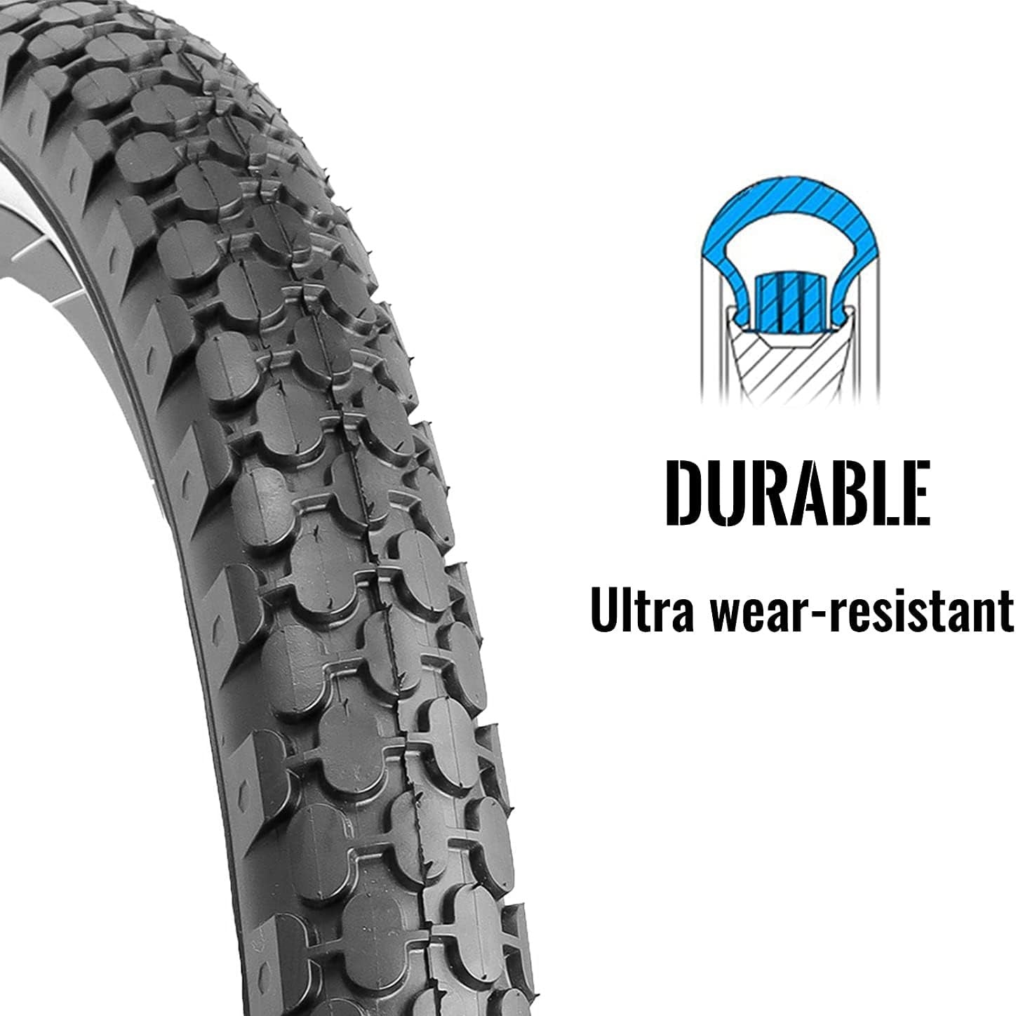 Durable Hycline 2 Pack Bike Tire,24/26x2.125 Inch Folding Replacement Tire for Beach Cruiser Bicycle