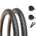 Hycline Kids Bike Replacement Tires Set - 2 Pack 20x2.125 Inch Puncture-Resistant Tires With Tubes & Tire Levers
