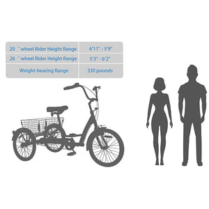 Hycline three wheel bicycle for adults -Adult on a tricycle